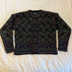 Vintage ICELANDIC DESIGN wool blend cardigan sweater medium